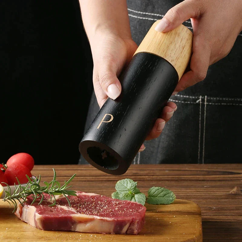 Elegant Wood Salt and Pepper Grinders with Adjustable Mechanism | Stylish Kitchen Accessory for Custom Seasoning 4