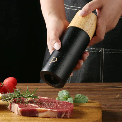 Elegant Wood Salt and Pepper Grinders with Adjustable Mechanism | Stylish Kitchen Accessory for Custom Seasoning 4