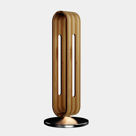 Elegant Wooden Headphone Stand with Metal Accents | Stylish Holder for Organized Desk Space 0