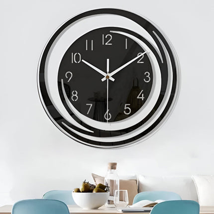 Wall Clock with Silent Quartz Movement | Modern Black Acrylic Design for Serene Home Decor