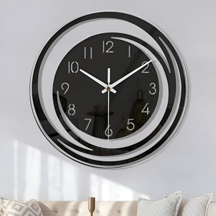 Wall Clock with Silent Quartz Movement | Modern Black Acrylic Design for Serene Home Decor