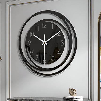 Wall Clock with Silent Quartz Movement | Modern Black Acrylic Design for Serene Home Decor