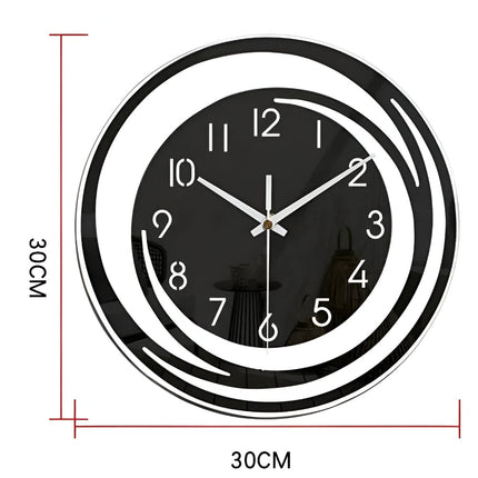 Wall Clock with Silent Quartz Movement | Modern Black Acrylic Design for Serene Home Decor