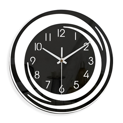 Wall Clock with Silent Quartz Movement | Modern Black Acrylic Design for Serene Home Decor