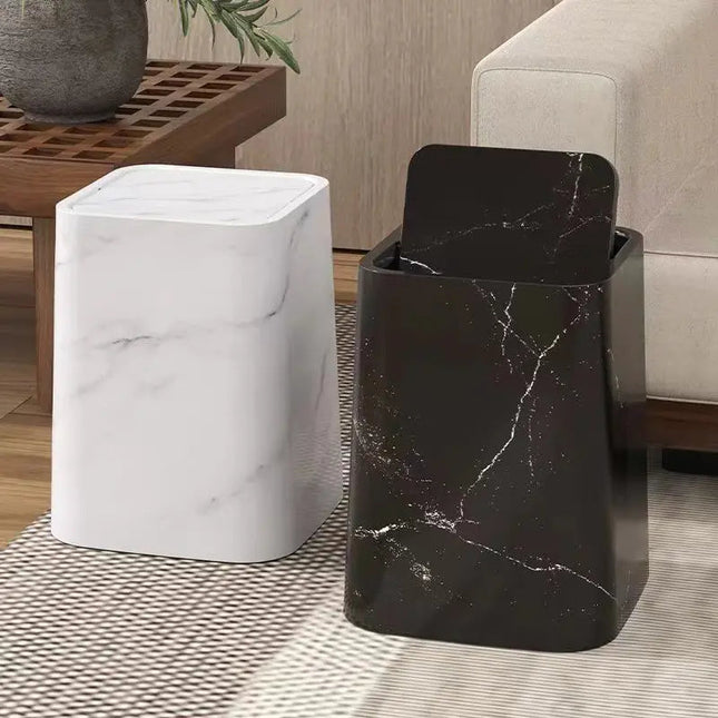 Trash Can with Swing Lid, Marble Kitchen Trash Can – image 8