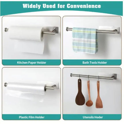 Paper Towel Holder Wall Mount, Self Adhesive Stainless Steel Paper Towel Holder – image 4