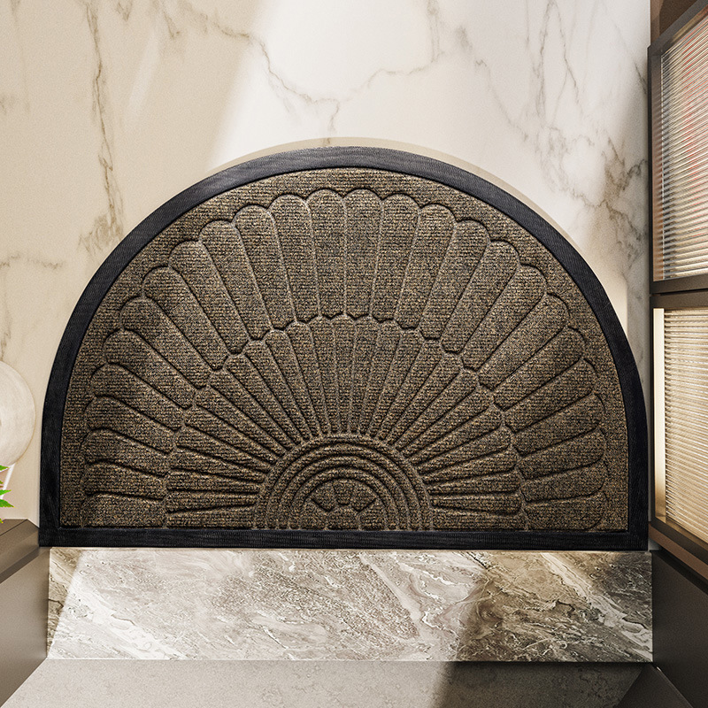 Entryway Essentials | Non-Slip Outdoor Door Mat for Dirt Control | Semi-Circular Design for Clean and Safe Entryways 4