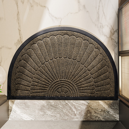Entryway Essentials | Non-Slip Outdoor Door Mat for Dirt Control | Semi-Circular Design for Clean and Safe Entryways 4