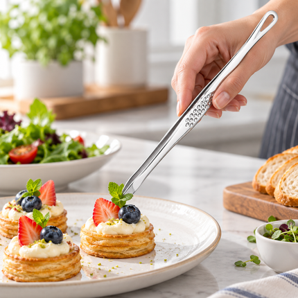 Cooking Tongs Stainless Steel, 2 Pack Kitchen Tongs for Serving, Grilling Tongs, Kitchen Utensils, Grill Accessories_01