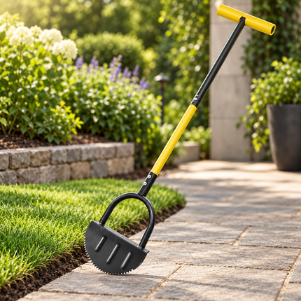 Manual Lawn Edger with Steel Blade, Garden Edger with Footrest, Half Moon Edger, Lawn Edging Tool for Flower Beds_00
