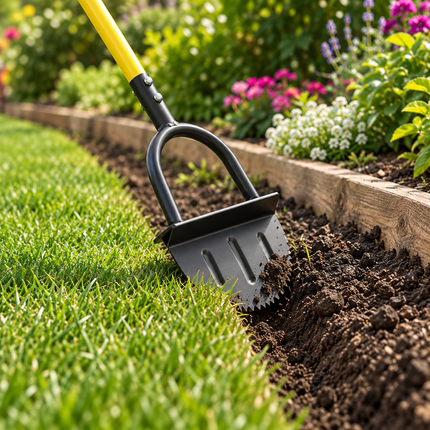 Manual Lawn Edger with Steel Blade, Garden Edger with Footrest, Half Moon Edger, Lawn Edging Tool for Flower Beds_03