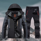Snow Suit for Men, Waterproof Snow Jacket and Snow Pants Set with Fleece Lining, Insulated Winter Jacket Men and Pants