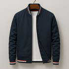 Mens Bomber Jacket, Lightweight Bomber Jacket with Full Front Zipper and Ribbed Cuffs, Washable Zip Up Jacket for Men