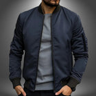 Bomber Jacket Men Slim Fit, Mens Jacket Lightweight with Ribbed Cuffs and Zip Pocket, Casual Windbreaker Jacket Men