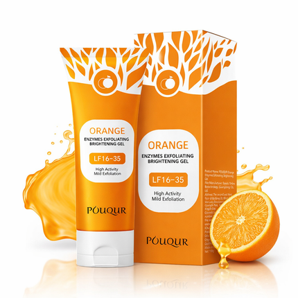 Orange Exfoliating Brightening Gel for Smooth Hydration | Gentle Deep Cleansing for Glowing Skin