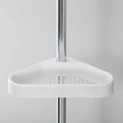 Shower Shelf Tension Pole Rack with Adjustable Height | Space-Saving Corner Organizer for Bathroom Essentials
