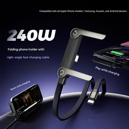 Fast Charging Cable Phone Holder with 240W Output | Hands-Free Stand for Smartphones and Tablets