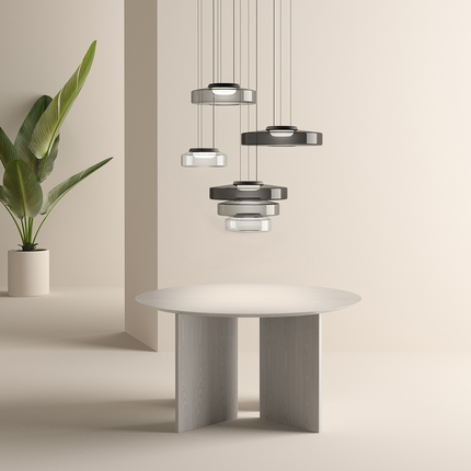 Glass Pendant Lamp with Adjustable Height | Bauhaus-Style Lighting for Modern Interiors