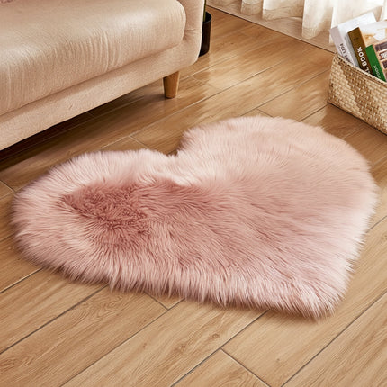 Heart Shaped Plush Area Rug with Non-Slip Suede Backing | Cozy Indoor Floor Mat for Bedroom and Living Room