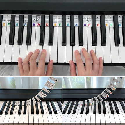Piano Keyboard Labels Removable Silicone, Piano Key Labels for 88 Key Keyboard, Piano Note Strips – image 9