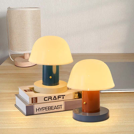 Mushroom Table Lamp with Rechargeable LED Light | Touch Control Dimming for Soft Ambient Atmosphere