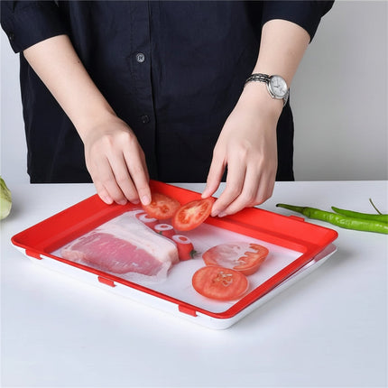 Reusable Food Storage Tray with Elastic Seal for Long-Lasting Freshness | Space-Saving Kitchen Container