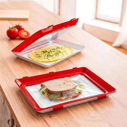 Reusable Food Storage Tray with Elastic Seal for Long-Lasting Freshness | Space-Saving Kitchen Container
