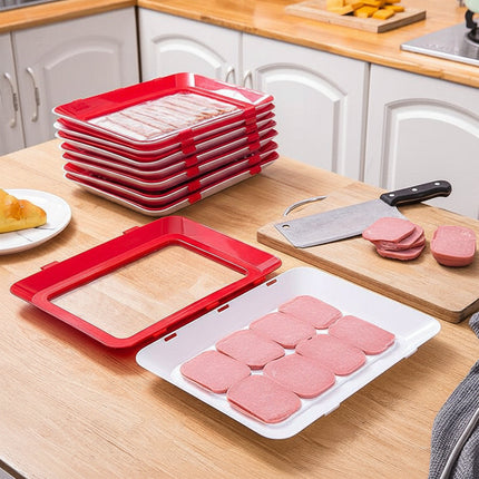 Reusable Food Storage Tray with Elastic Seal for Long-Lasting Freshness | Space-Saving Kitchen Container