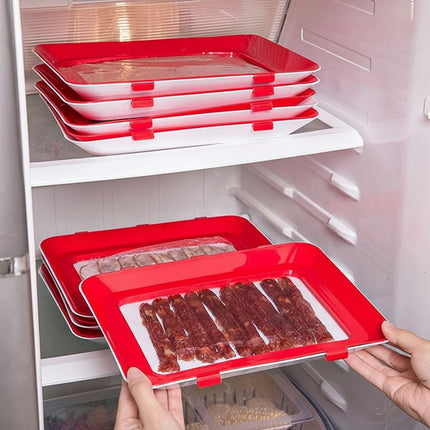 Reusable Food Storage Tray with Elastic Seal for Long-Lasting Freshness | Space-Saving Kitchen Container
