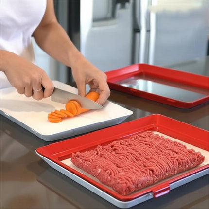 Reusable Food Storage Tray with Elastic Seal for Long-Lasting Freshness | Space-Saving Kitchen Container