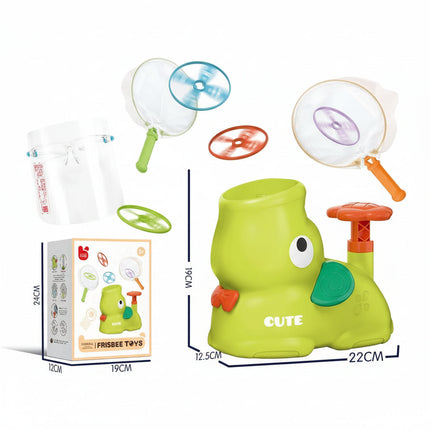 Kids Frisbee Launcher Game with Easy Press Launching | Active Play Set for Indoor and Outdoor Fun