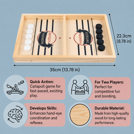 Wooden Catapult Board Game for Families | Fast-Paced Tabletop Fun for Kids and Adults