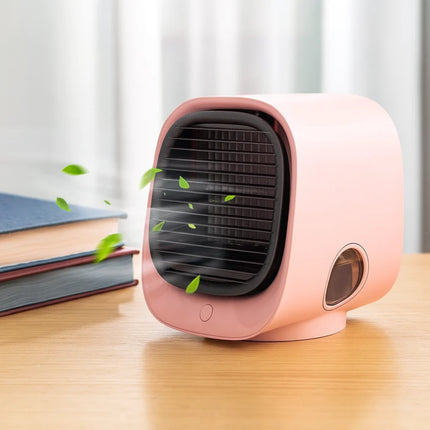 Mini USB Air Cooler Humidifier with LED Light | Compact 2-in-1 Device for Desk Comfort and Moisture