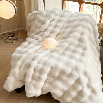 Plush Faux Fur Throw Blanket for Sofa & Bed | Ultra Soft Double Layer for Cozy Comfort