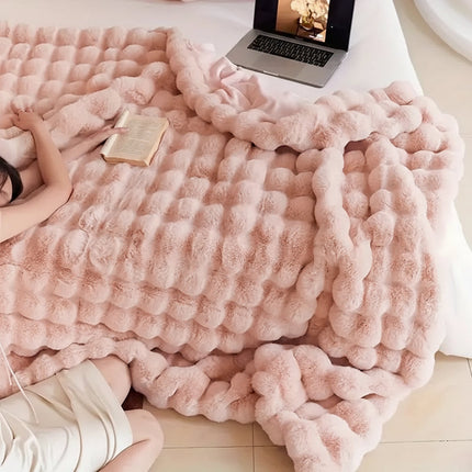 Plush Faux Fur Throw Blanket for Sofa & Bed | Ultra Soft Double Layer for Cozy Comfort