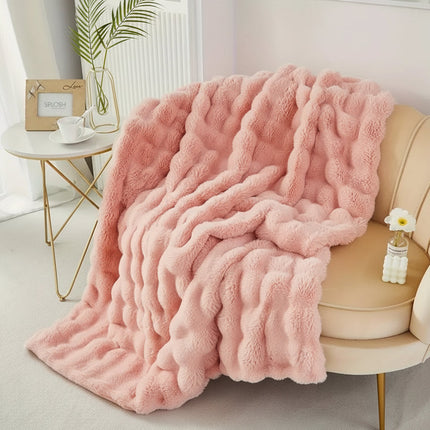 Plush Faux Fur Throw Blanket for Sofa & Bed | Ultra Soft Double Layer for Cozy Comfort