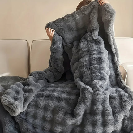 Plush Faux Fur Throw Blanket for Sofa & Bed | Ultra Soft Double Layer for Cozy Comfort