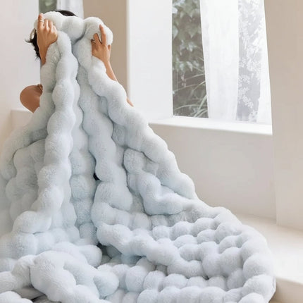 Plush Faux Fur Throw Blanket for Sofa & Bed | Ultra Soft Double Layer for Cozy Comfort