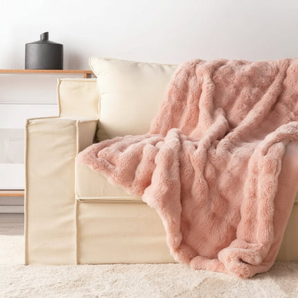 Plush Faux Fur Throw Blanket for Sofa & Bed | Ultra Soft Double Layer for Cozy Comfort