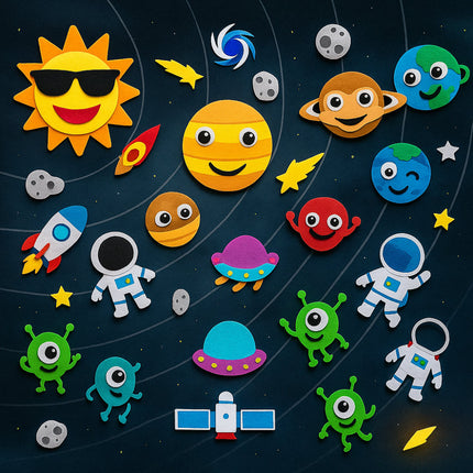 Interactive Kids Wall Art Felt Board with Creative Themes | Spark Imagination and Develop Skills in Young Children