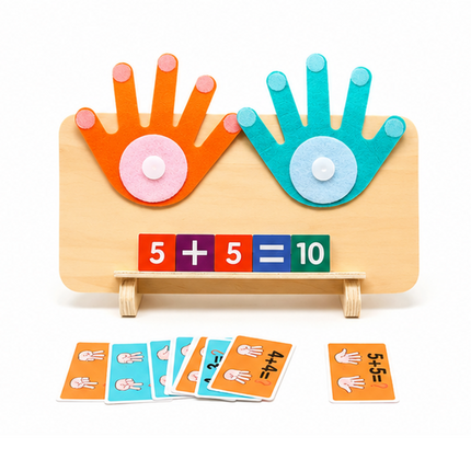 Wooden Finger Counting Game for Toddlers with Hands-On Number Practice | Interactive Math Learning Toy for Early Skills