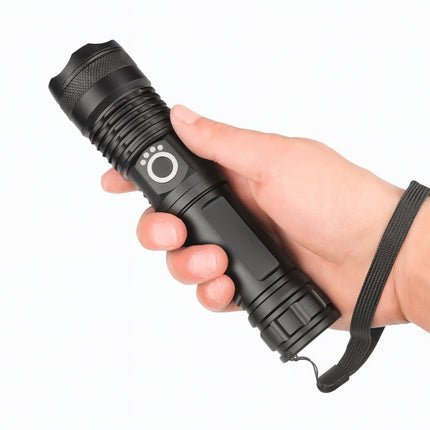 Rechargeable LED Flashlight with 90000 Lumens Brightness | Waterproof Handheld Light for Outdoor Adventures