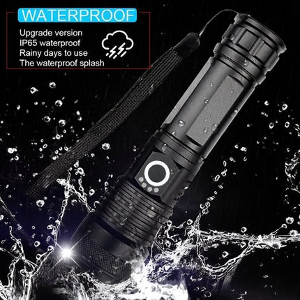 Rechargeable LED Flashlight with 90000 Lumens Brightness | Waterproof Handheld Light for Outdoor Adventures