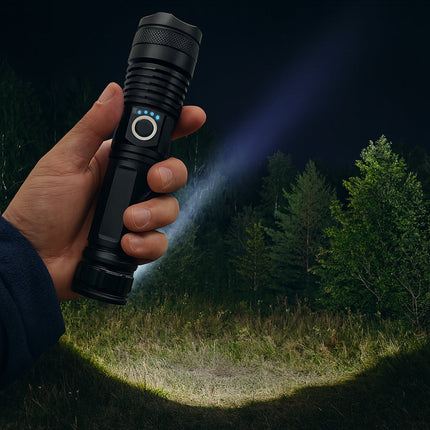 Rechargeable LED Flashlight with 90000 Lumens Brightness | Waterproof Handheld Light for Outdoor Adventures