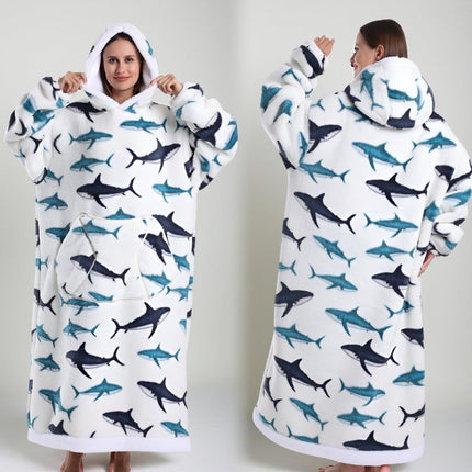 Oversized Blanket Hoodie with Large Hood | Comfortable Wearable Blanket for Home and Outdoor Relaxation