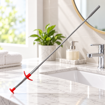 Flexible Drain Cleaning Tool with Long Handle, Shower Drain Unclogger Tool, Hair Drain Remover, Plumbing Tool for Sinks_00
