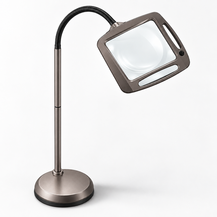 Adjustable Floor Lamp with Magnifier, Magnifying Lamp for Reading and Crafts, Gooseneck Lamp with 12 Glare Free LEDs_02