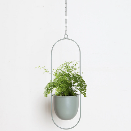 Hanging Planter with Minimalist Iron Frame | Modern Wall or Ceiling Mount for Stylish Indoor Décor