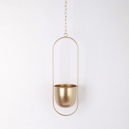 Hanging Planter with Minimalist Iron Frame | Modern Wall or Ceiling Mount for Stylish Indoor Décor