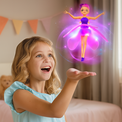 Flying Fairy Princess Toy with Hand Sensor Control & LED Lights | Interactive Flying Fun for Kids 3+